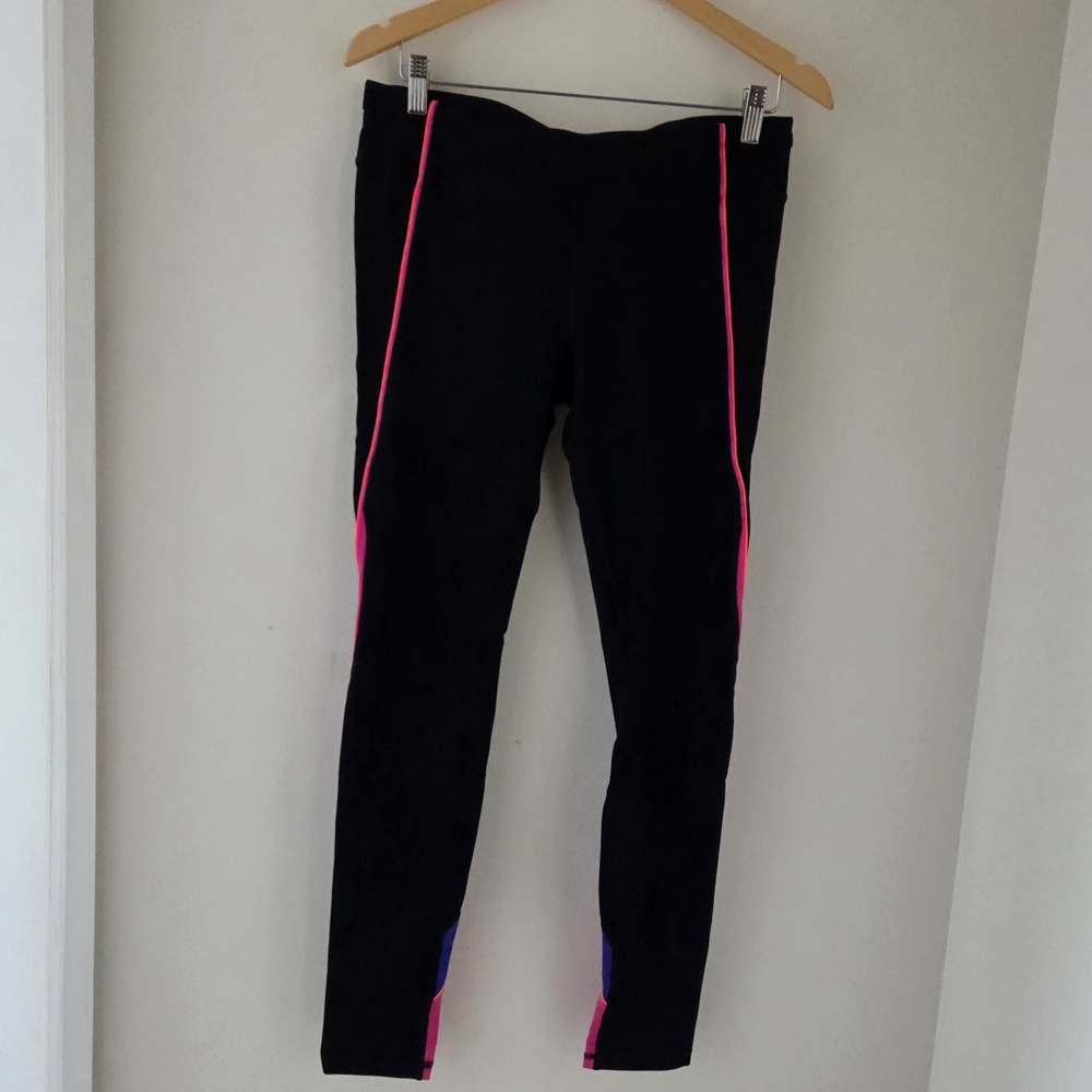 GAP Black Leggings with Vibrant Stripes